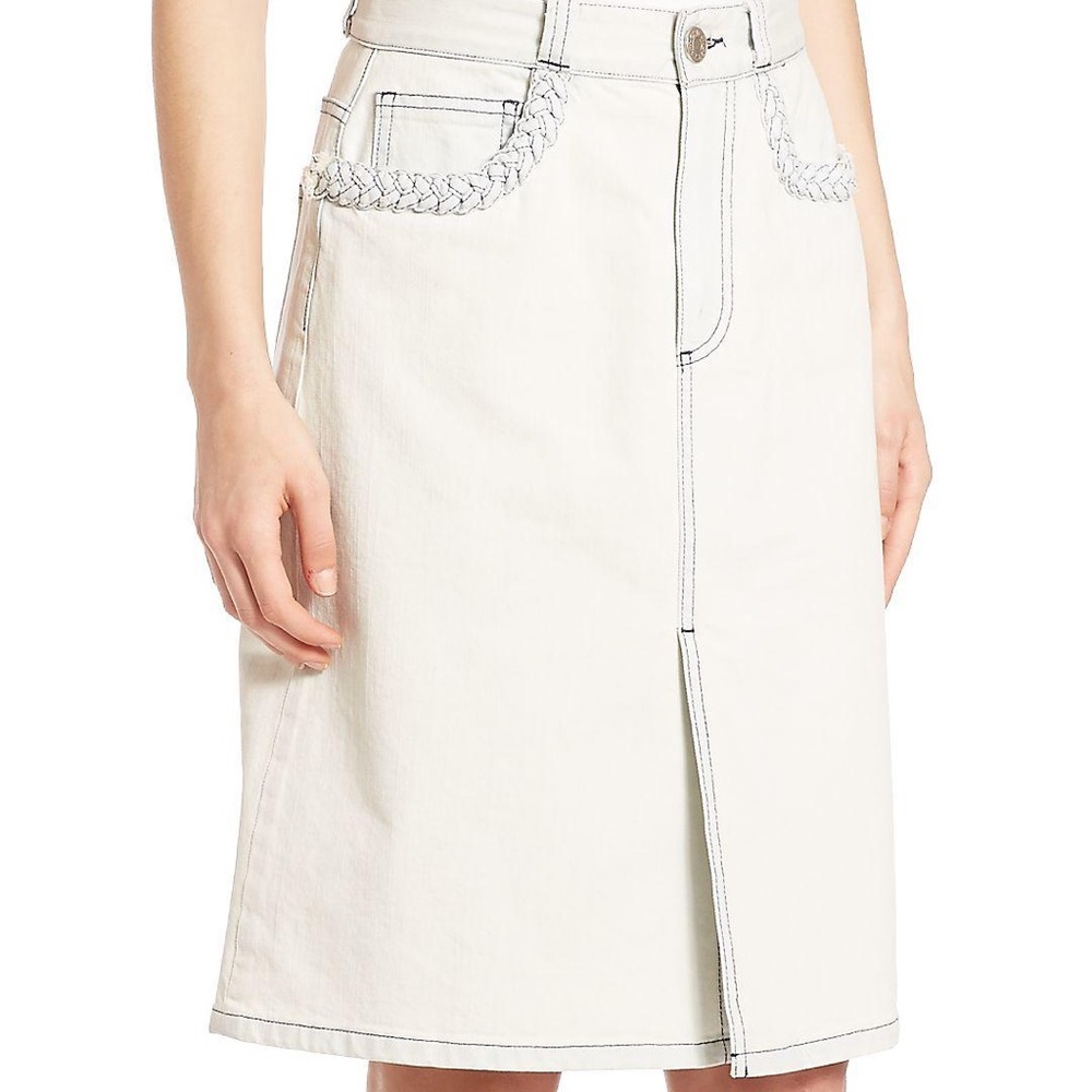 See by Chloe front slit denim skirt light blue